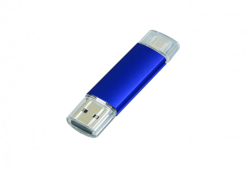 OTG 001 Флеш-накопитель.c дополнительным разъемом Micro USB, синий_1